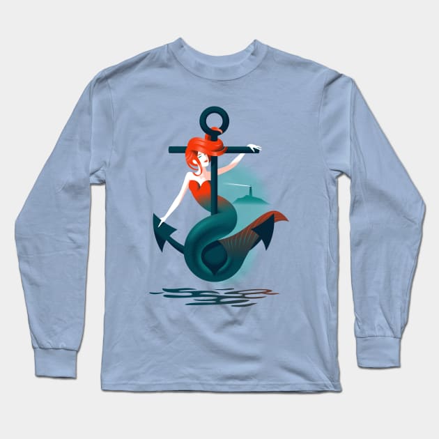 Mermaid Long Sleeve T-Shirt by Ricard Jorge illustration